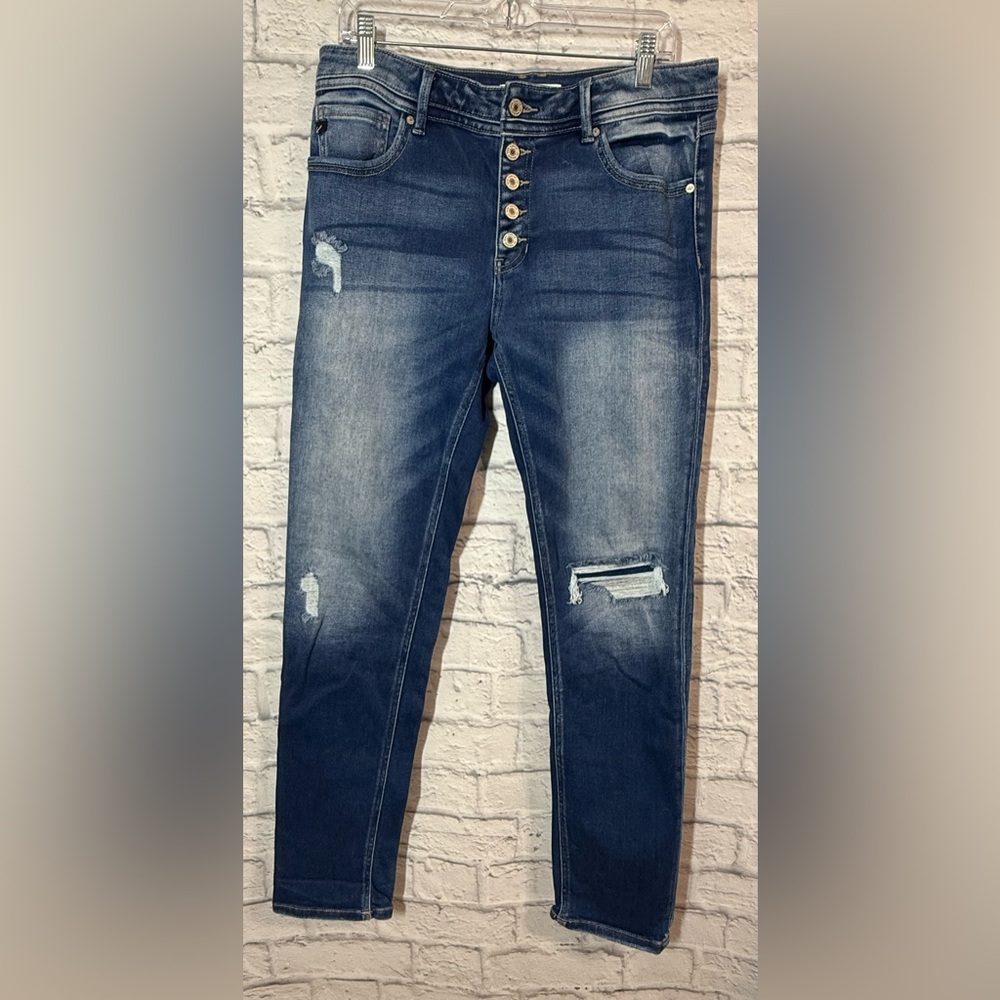 KanCan Button Fly Stylish Blue Women's Jeans, 13